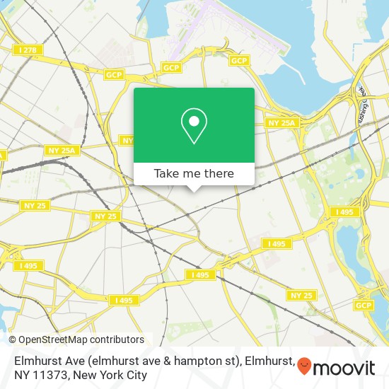 Elmhurst Ave (elmhurst ave & hampton st), Elmhurst, NY 11373 map