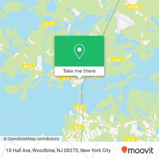 Mapa de 18 Hall Ave, Woodbine, NJ 08270