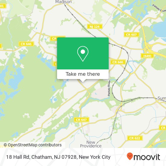 Mapa de 18 Hall Rd, Chatham, NJ 07928