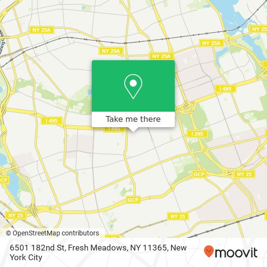 Mapa de 6501 182nd St, Fresh Meadows, NY 11365