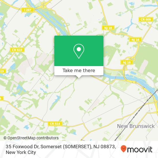 Mapa de 35 Foxwood Dr, Somerset (SOMERSET), NJ 08873