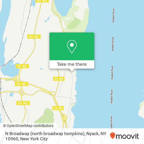 Mapa de N Broadway (north broadway tompkins), Nyack, NY 10960