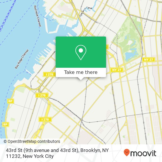 43rd St (9th avenue and 43rd St), Brooklyn, NY 11232 map