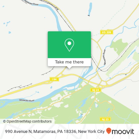 Mapa de 990 Avenue N, Matamoras, PA 18336