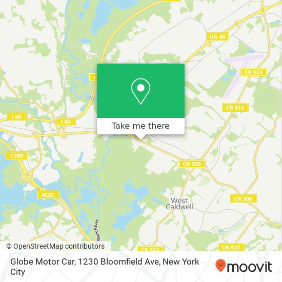 Mapa de Globe Motor Car, 1230 Bloomfield Ave