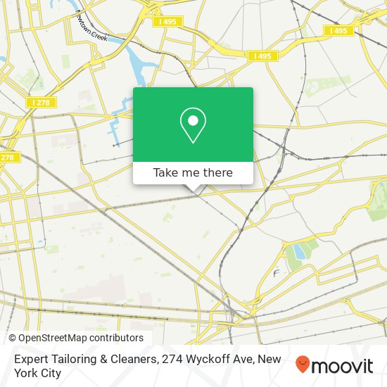 Mapa de Expert Tailoring & Cleaners, 274 Wyckoff Ave