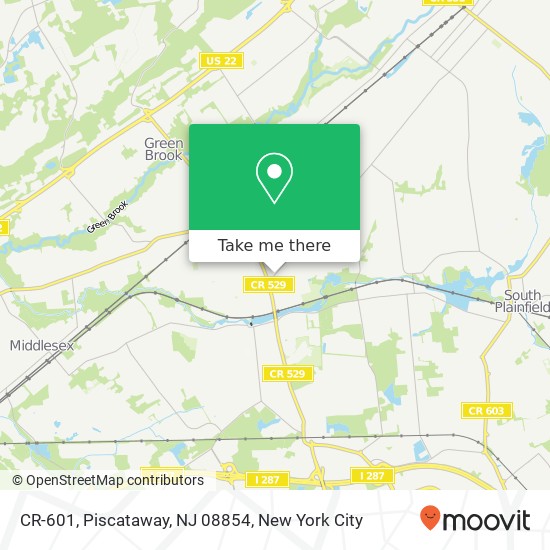 Mapa de CR-601, Piscataway, NJ 08854