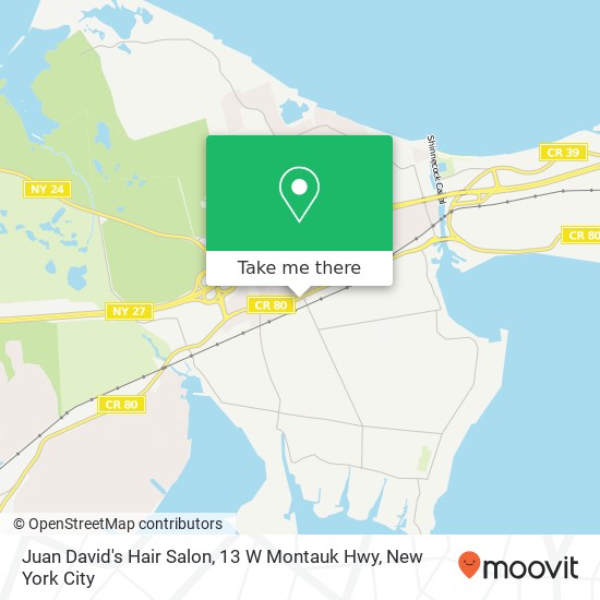 Mapa de Juan David's Hair Salon, 13 W Montauk Hwy