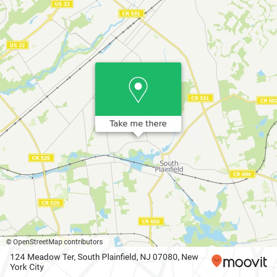 Mapa de 124 Meadow Ter, South Plainfield, NJ 07080