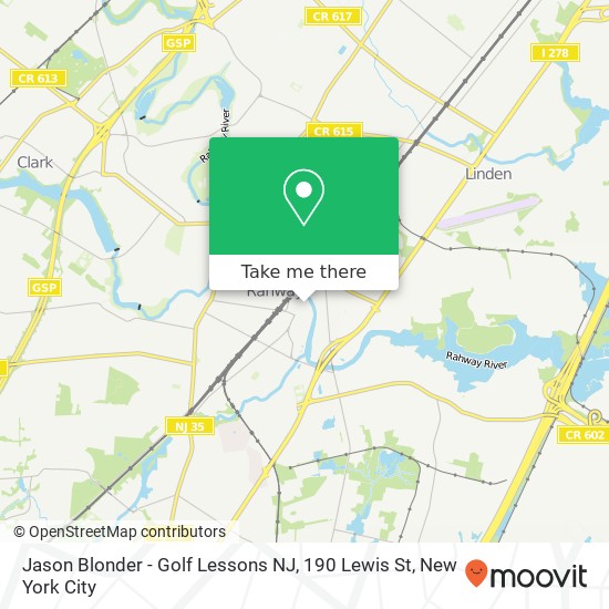 Mapa de Jason Blonder - Golf Lessons NJ, 190 Lewis St