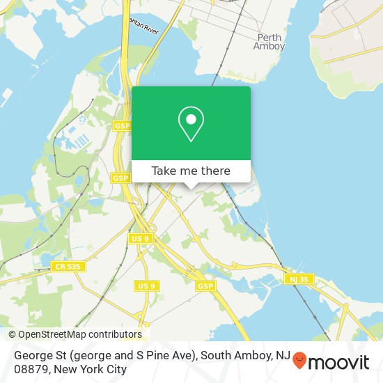 Mapa de George St (george and S Pine Ave), South Amboy, NJ 08879