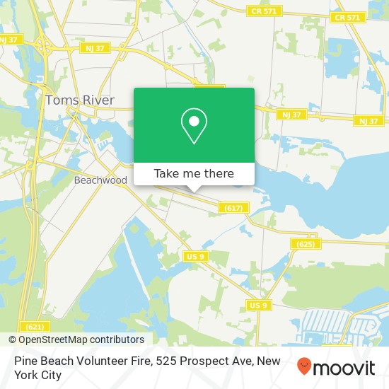 Mapa de Pine Beach Volunteer Fire, 525 Prospect Ave