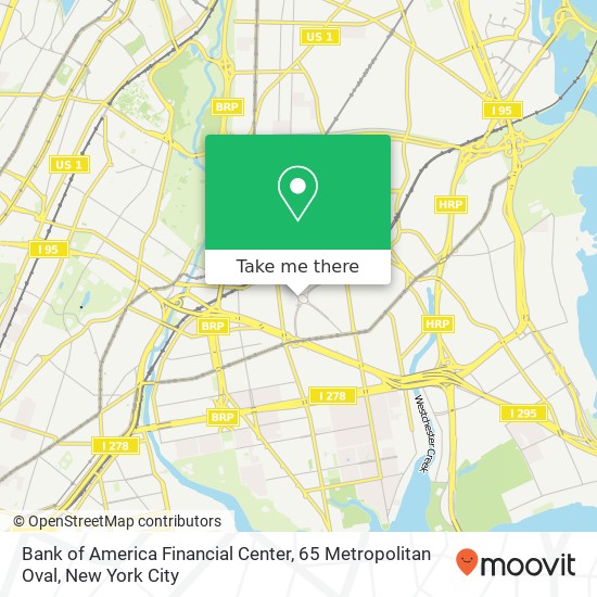 Mapa de Bank of America Financial Center, 65 Metropolitan Oval