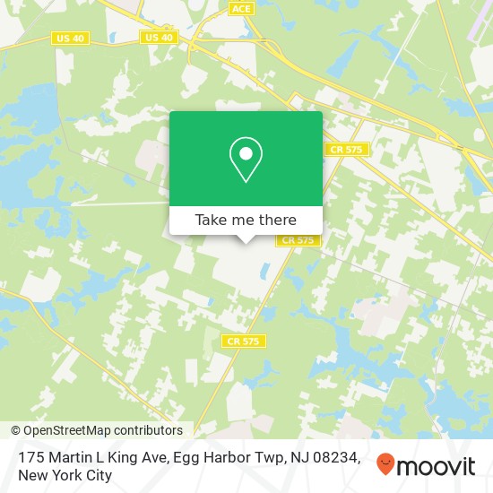 Mapa de 175 Martin L King Ave, Egg Harbor Twp, NJ 08234