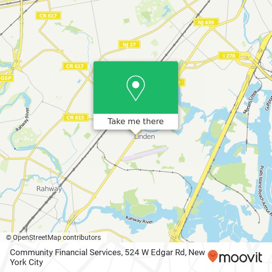 Community Financial Services, 524 W Edgar Rd map