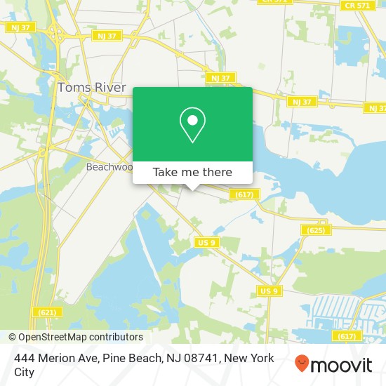 Mapa de 444 Merion Ave, Pine Beach, NJ 08741