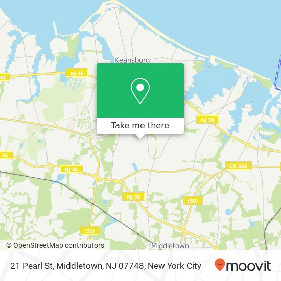 Mapa de 21 Pearl St, Middletown, NJ 07748