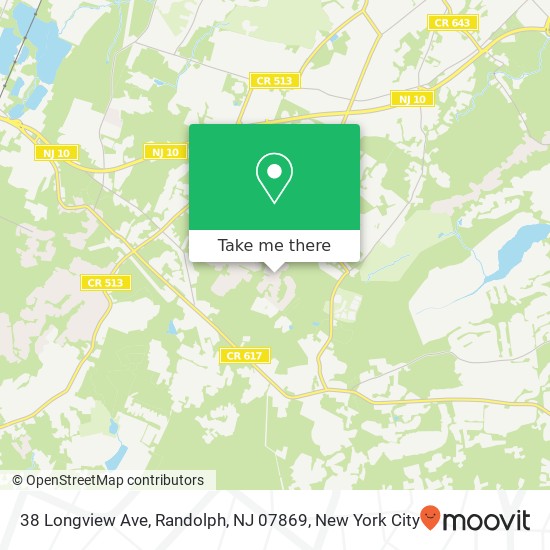 Mapa de 38 Longview Ave, Randolph, NJ 07869