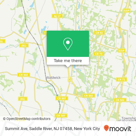 Summit Ave, Saddle River, NJ 07458 map