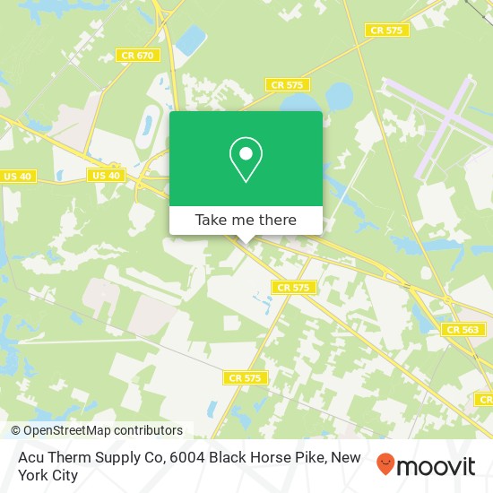 Mapa de Acu Therm Supply Co, 6004 Black Horse Pike