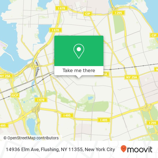 Mapa de 14936 Elm Ave, Flushing, NY 11355