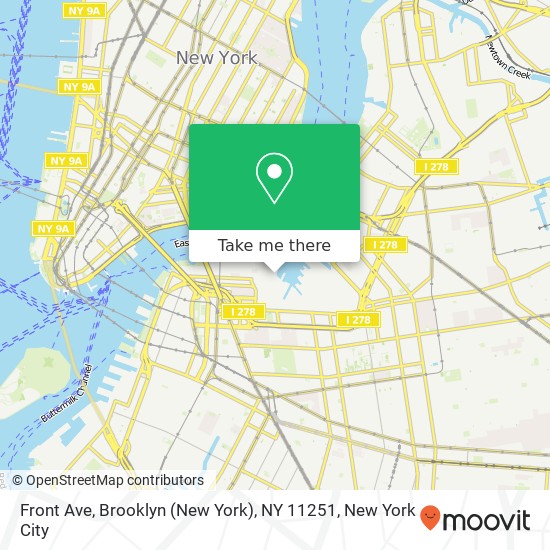 Mapa de Front Ave, Brooklyn (New York), NY 11251