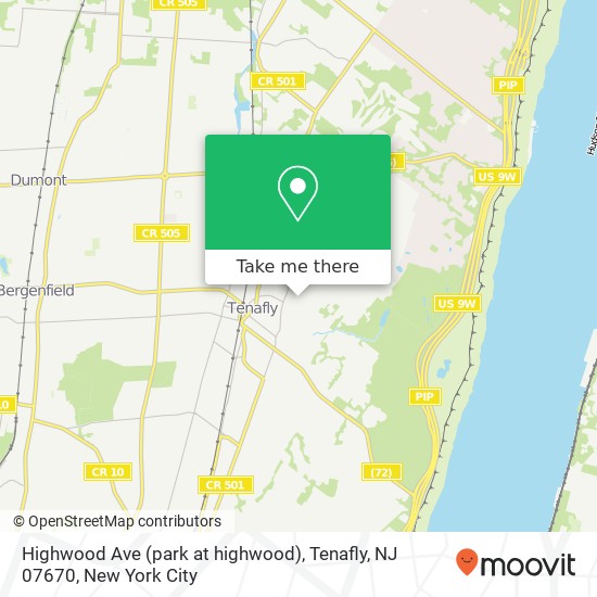 Mapa de Highwood Ave (park at highwood), Tenafly, NJ 07670