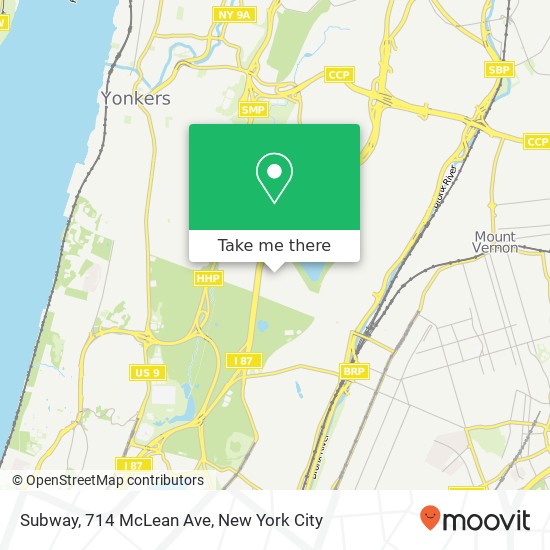 Mapa de Subway, 714 McLean Ave