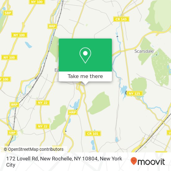 Mapa de 172 Lovell Rd, New Rochelle, NY 10804