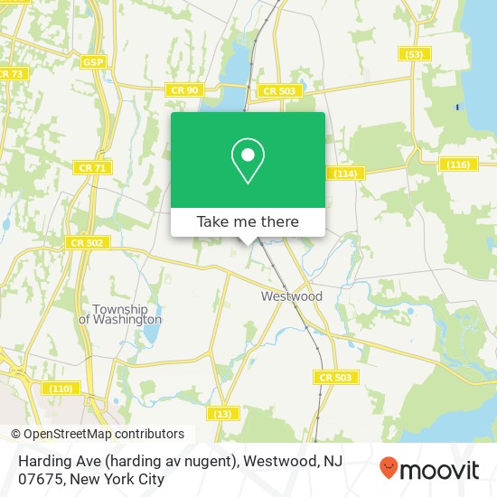 Harding Ave (harding av nugent), Westwood, NJ 07675 map