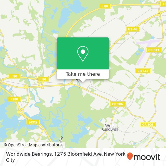 Mapa de Worldwide Bearings, 1275 Bloomfield Ave