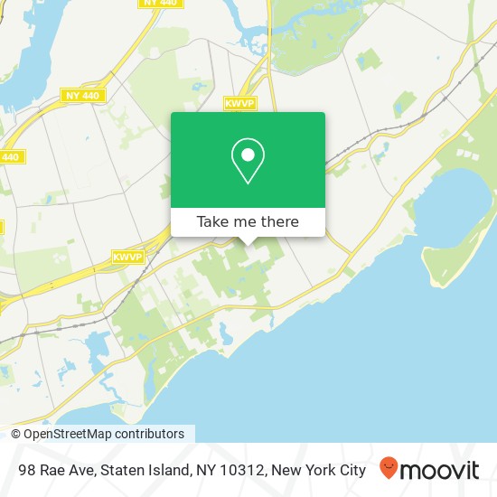 Mapa de 98 Rae Ave, Staten Island, NY 10312