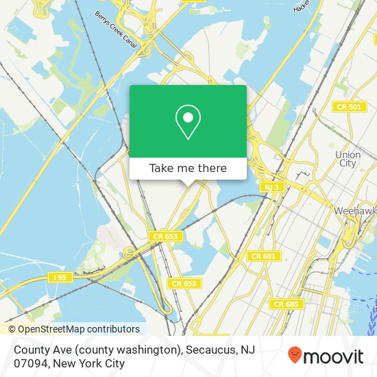 County Ave (county washington), Secaucus, NJ 07094 map