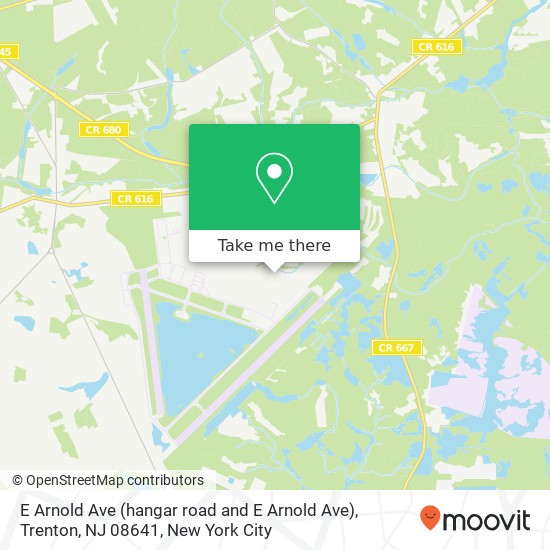 Mapa de E Arnold Ave (hangar road and E Arnold Ave), Trenton, NJ 08641