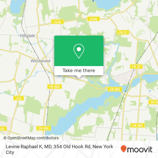 Mapa de Levine Raphael K, MD, 354 Old Hook Rd