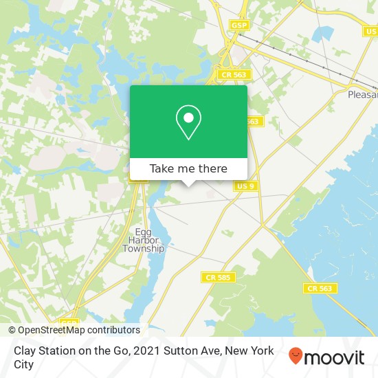 Mapa de Clay Station on the Go, 2021 Sutton Ave