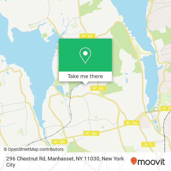 Mapa de 296 Chestnut Rd, Manhasset, NY 11030