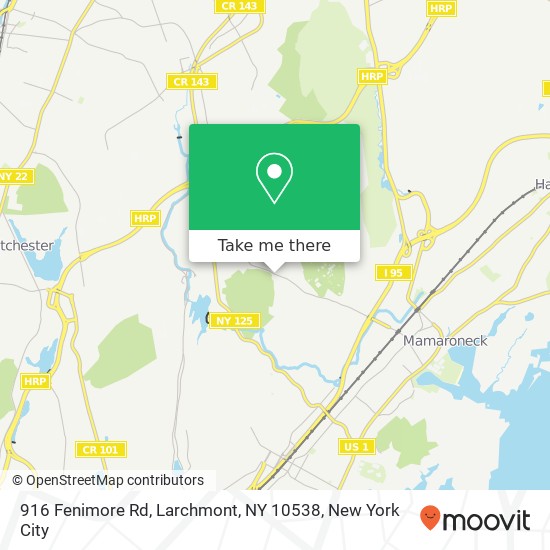 Mapa de 916 Fenimore Rd, Larchmont, NY 10538