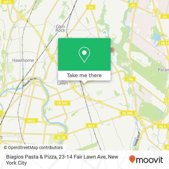 Mapa de Biagios Pasta & Pizza, 23-14 Fair Lawn Ave