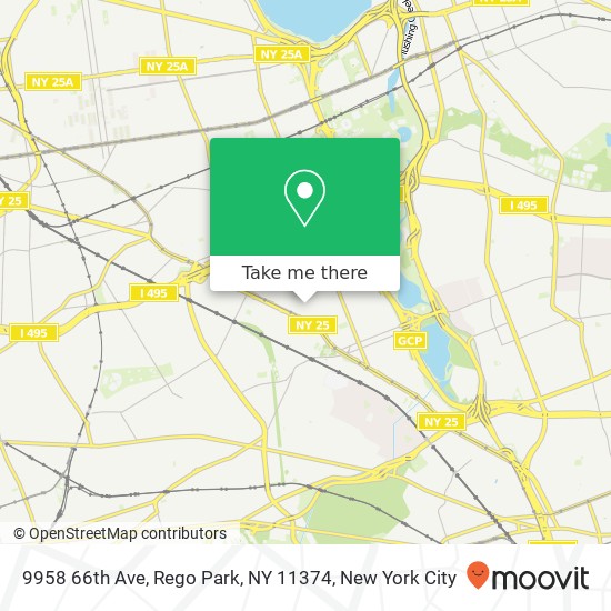 Mapa de 9958 66th Ave, Rego Park, NY 11374