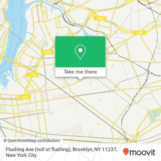 Flushing Ave (noll st flushing), Brooklyn, NY 11237 map