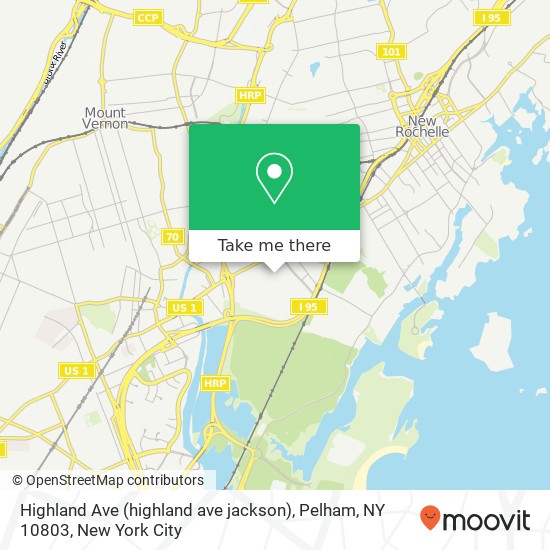 Highland Ave (highland ave jackson), Pelham, NY 10803 map