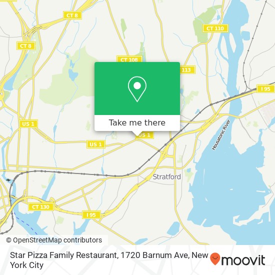 Star Pizza Family Restaurant, 1720 Barnum Ave map