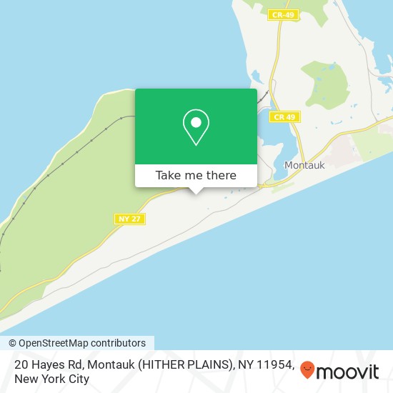 20 Hayes Rd, Montauk (HITHER PLAINS), NY 11954 map