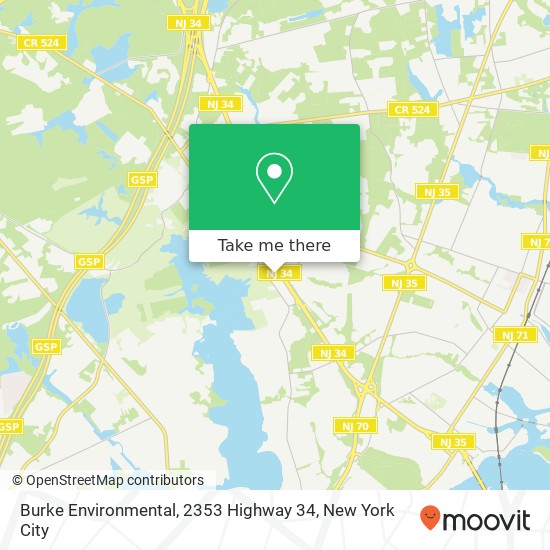 Mapa de Burke Environmental, 2353 Highway 34