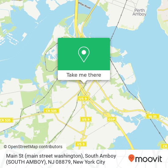 Mapa de Main St (main street washington), South Amboy (SOUTH AMBOY), NJ 08879