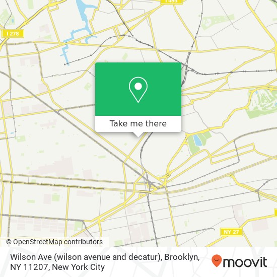 Mapa de Wilson Ave (wilson avenue and decatur), Brooklyn, NY 11207