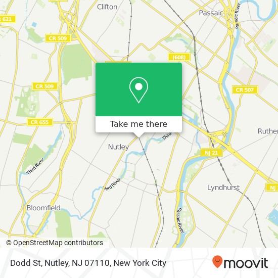 Mapa de Dodd St, Nutley, NJ 07110