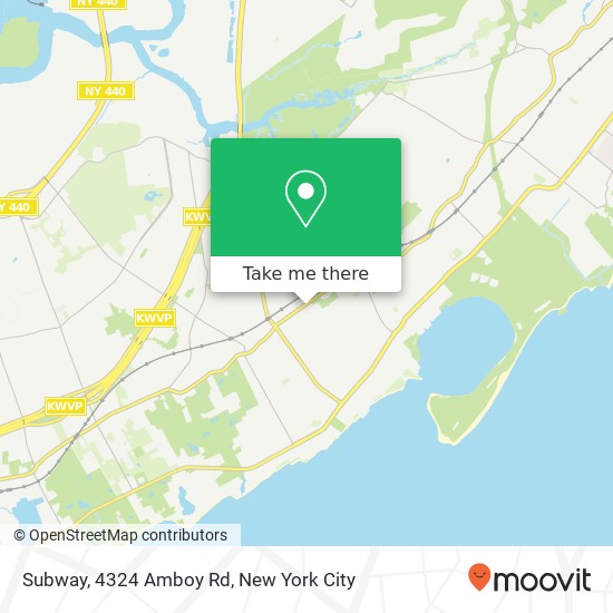 Mapa de Subway, 4324 Amboy Rd