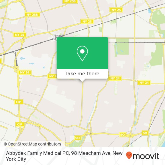 Mapa de Abbydek Family Medical PC, 98 Meacham Ave